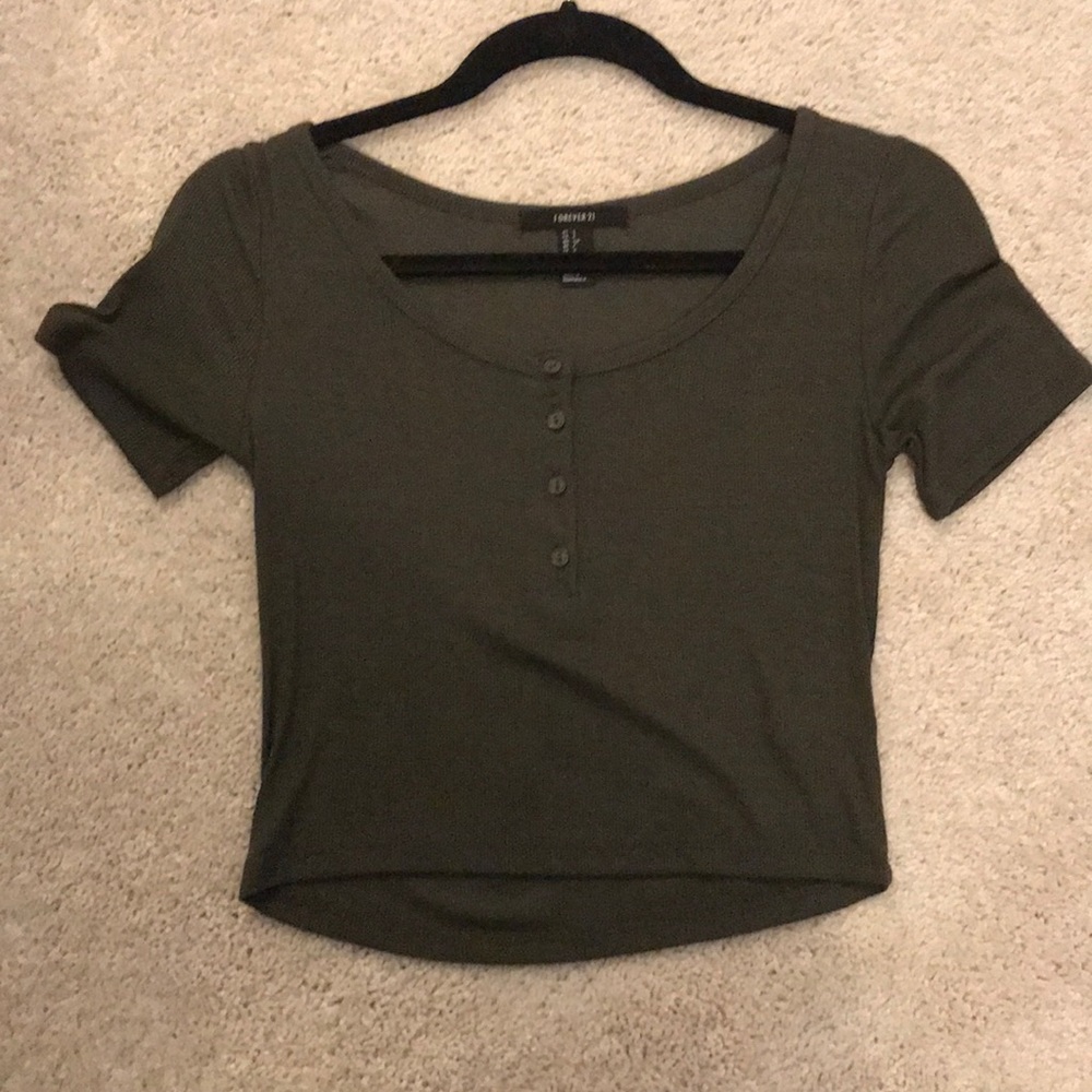 Olive green crop top